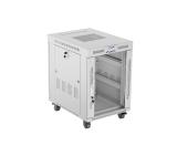 Lanberg rack cabinet 19" free-standing 15U/600x800 (flat pack) with glass door lcd grey v2