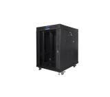 Lanberg rack cabinet 19" free-standing 15U/800x1000 (flat pack) with glass door lcd black v2