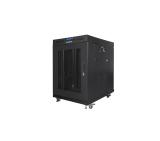 Lanberg rack cabinet 19" free-standing 15U/800x1000 (flat pack) with mesh door lcd black v2