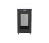 Lanberg rack cabinet 19" free-standing 22U/800x800 (flat pack) with glass door lcd black v2