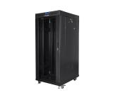 Lanberg rack cabinet 19" free-standing 27U/800x1000 (flat pack) with glass door lcd black v2
