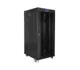 Lanberg rack cabinet 19" free-standing 27U/800x1000 (flat pack) with glass door lcd black v2