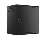 Lanberg rack cabinet 19" wall-mount 12U/600x450 for self-assembly with metal door black (flat pack)