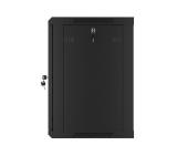 Lanberg rack cabinet 19" wall-mount 12U/600x450 for self-assembly with metal door black (flat pack)