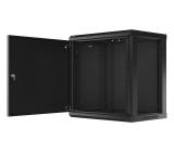 Lanberg rack cabinet 19" wall-mount 12U/600x450 for self-assembly with metal door black (flat pack)