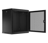 Lanberg rack cabinet 19" wall-mount 12U/600x450 with perforated door black (flat pack)
