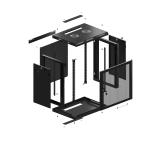 Lanberg rack cabinet 19" wall-mount 12U/600x450 with perforated door black (flat pack)
