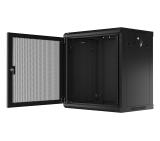 Lanberg rack cabinet 19" wall-mount 12U/600x450 with perforated door black (flat pack)