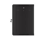 Lanberg rack cabinet 19" wall-mount 12U/600x450 with perforated door black (flat pack)