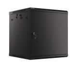 Lanberg rack cabinet 19" wall-mount 12U/600x600 for self-assembly with metal door black (flat pack)