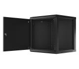 Lanberg rack cabinet 19" wall-mount 12U/600x600 for self-assembly with metal door black (flat pack)