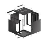 Lanberg rack cabinet 19" wall-mount 12U/600x600 for self-assembly with metal door black (flat pack)
