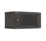 Lanberg rack cabinet 19" wall-mount 4U/540x350 (flat pack) with glass door black