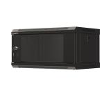 Lanberg rack cabinet 19" wall-mount 4U/540x350 (flat pack) with glass door black