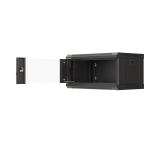 Lanberg rack cabinet 19" wall-mount 4U/540x350 (flat pack) with glass door black