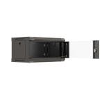 Lanberg rack cabinet 19" wall-mount 4U/540x350 (flat pack) with glass door black