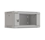 Lanberg rack cabinet 19" wall-mount 4U/540x350 (flat pack) with glass door grey