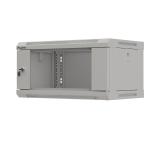 Lanberg rack cabinet 19" wall-mount 4U/540x350 (flat pack) with glass door grey