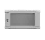 Lanberg rack cabinet 19" wall-mount 4U/540x350 (flat pack) with glass door grey