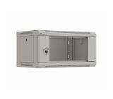Lanberg rack cabinet 19" wall-mount 4U/540x350 (flat pack) with glass door grey