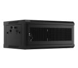 Lanberg rack cabinet 19" wall-mount 4U/600x450 with perforated door black (flat pack)