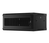 Lanberg rack cabinet 19" wall-mount 4U/600x450 with perforated door black (flat pack)