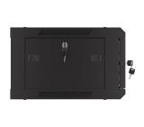 Lanberg rack cabinet 19" wall-mount 4U/600x450 with perforated door black (flat pack)