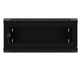 Lanberg rack cabinet 19" wall-mount 4U/600x450 with perforated door black (flat pack)