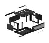 Lanberg rack cabinet 19" wall-mount 4U/600x450 with perforated door black (flat pack)