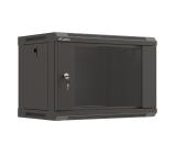 Lanberg rack cabinet 19" wall-mount 6U/540x350 (flat pack) with glass door black