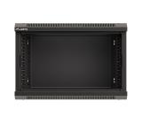 Lanberg rack cabinet 19" wall-mount 6U/540x350 (flat pack) with glass door black