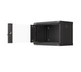 Lanberg rack cabinet 19" wall-mount 6U/540x350 (flat pack) with glass door black