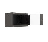 Lanberg rack cabinet 19" wall-mount 6U/540x350 (flat pack) with glass door black