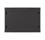 Lanberg rack cabinet 19" wall-mount 6U/540x350 (flat pack) with glass door black