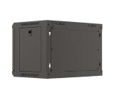 Lanberg rack cabinet 19" wall-mount 6U/540x350 (flat pack) with glass door black