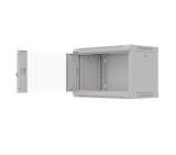Lanberg rack cabinet 19" wall-mount 6U/540x350 (flat pack) with glass door grey