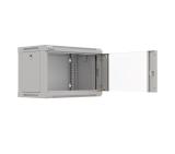 Lanberg rack cabinet 19" wall-mount 6U/540x350 (flat pack) with glass door grey