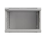 Lanberg rack cabinet 19" wall-mount 6U/540x350 (flat pack) with glass door grey