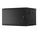 Lanberg rack cabinet 19" wall-mount 6U/600x450 for self-assembly with metal door black (flat pack)
