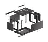 Lanberg rack cabinet 19" wall-mount 6U/600x450 for self-assembly with metal door black (flat pack)