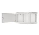 Lanberg rack cabinet 19" wall-mount 6U/600x450 for self-assembly with metal door grey (flat pack)
