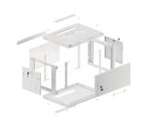 Lanberg rack cabinet 19" wall-mount 6U/600x450 for self-assembly with metal door grey (flat pack)