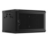 Lanberg rack cabinet 19" wall-mount 6U/600x450 with perforated door black (flat pack)
