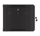 Lanberg rack cabinet 19" wall-mount 6U/600x450 with perforated door black (flat pack)