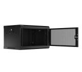 Lanberg rack cabinet 19" wall-mount 6U/600x450 with perforated door black (flat pack)
