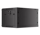 Lanberg rack cabinet 19" wall-mount 6U/600x450 with perforated door black (flat pack)