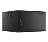 Lanberg rack cabinet 19" wall-mount 6U/600x600 for self-assembly with metal door black (flat pack)