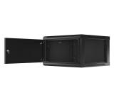 Lanberg rack cabinet 19" wall-mount 6U/600x600 for self-assembly with metal door black (flat pack)