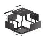 Lanberg rack cabinet 19" wall-mount 6U/600x600 for self-assembly with metal door black (flat pack)