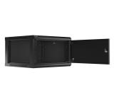 Lanberg rack cabinet 19" wall-mount 6U/600x600 for self-assembly with metal door black (flat pack)